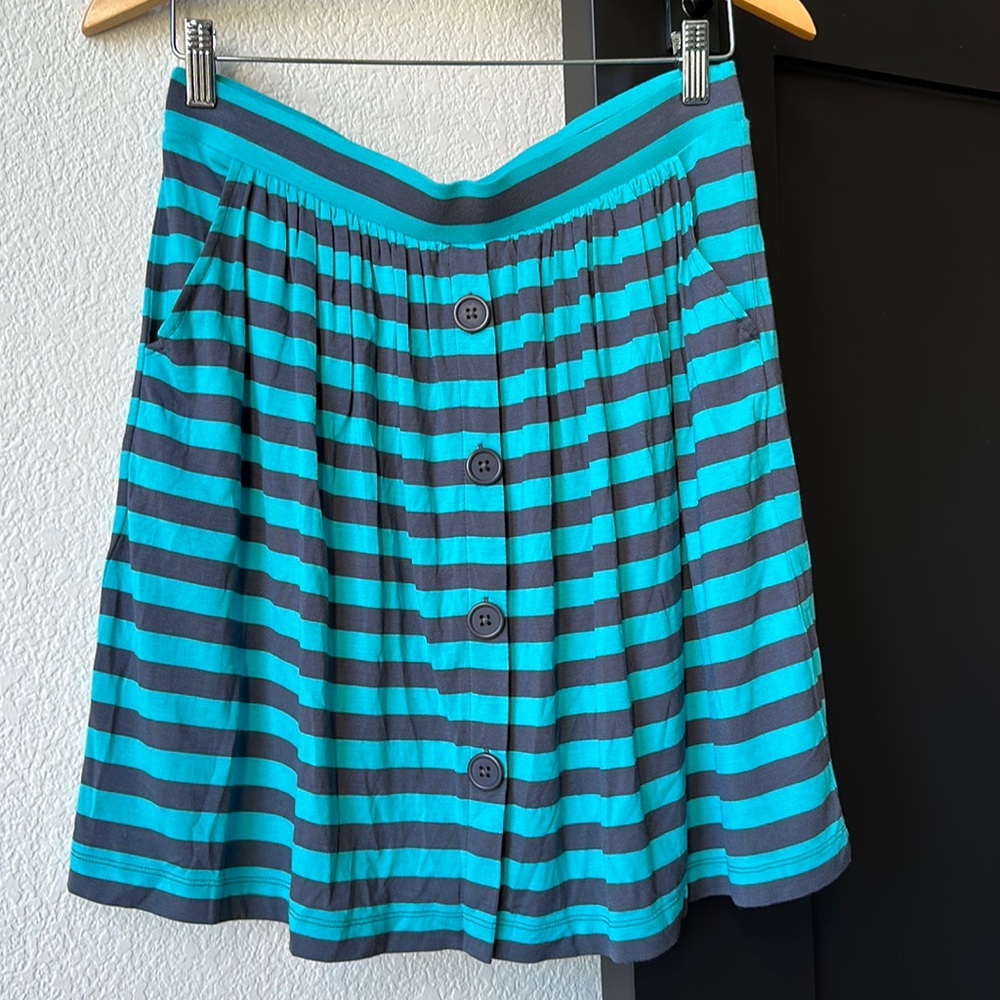 Caslon - Aqua-Gray Button-Front Jersey Skirt - SZ M
